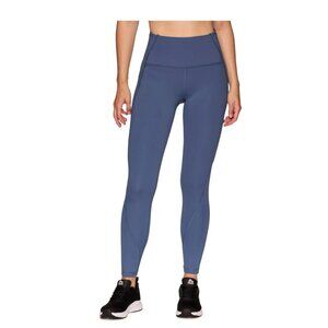 RBX Active Full Length High Waisted Blue Leggings with Pockets XL New